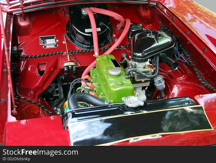 Photographed classic car engine at show in Georgia.