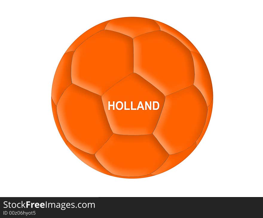 Orange football on a white background