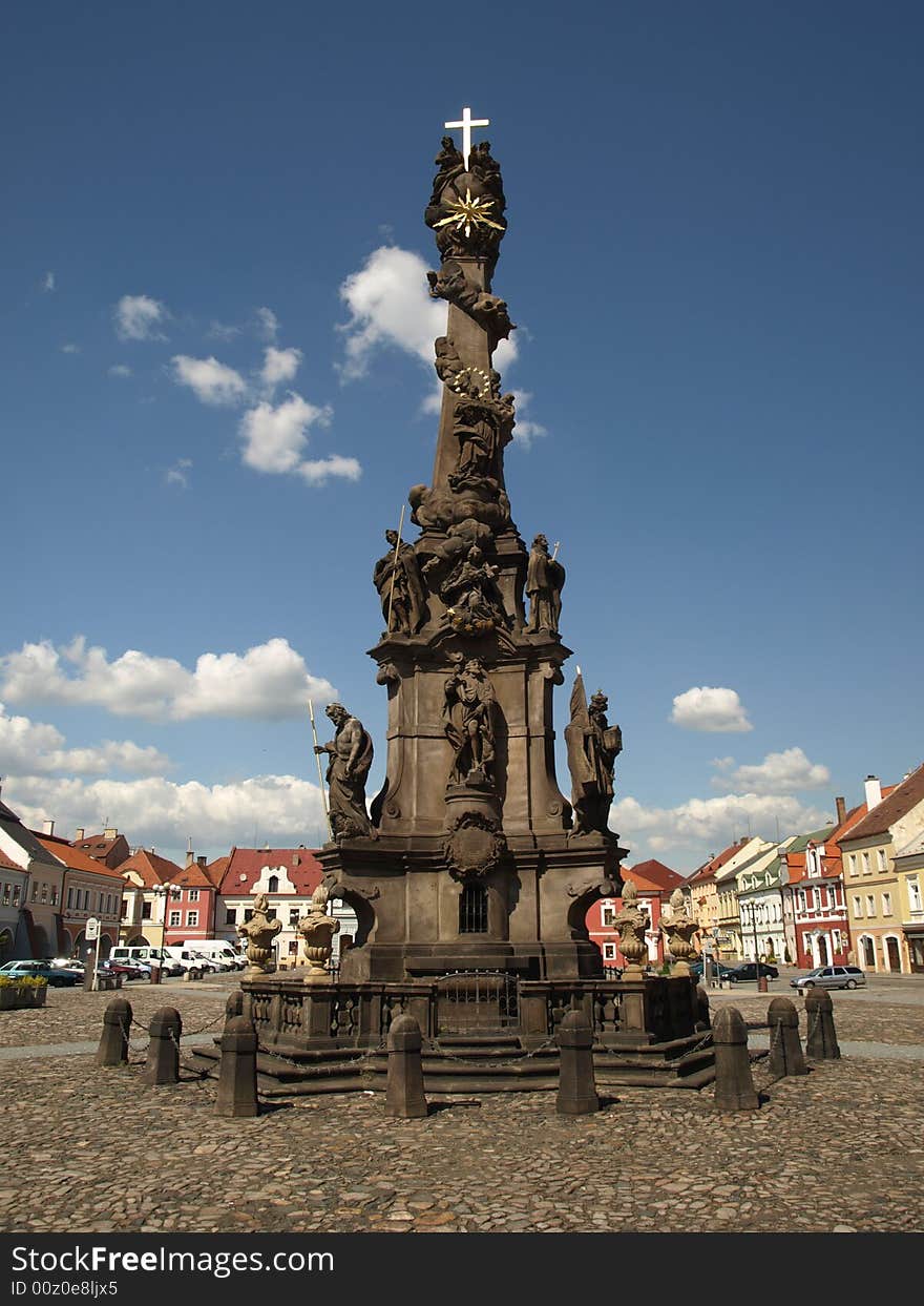 Plague-column in the King city Czech Republic. Plague-column in the King city Czech Republic