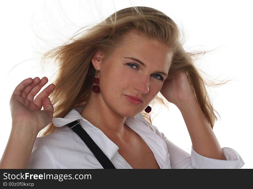 Portrait of young blond woman