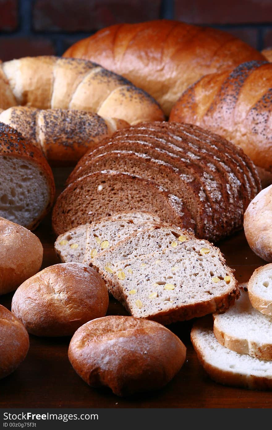 Photo of breads and rolls. Photo of breads and rolls