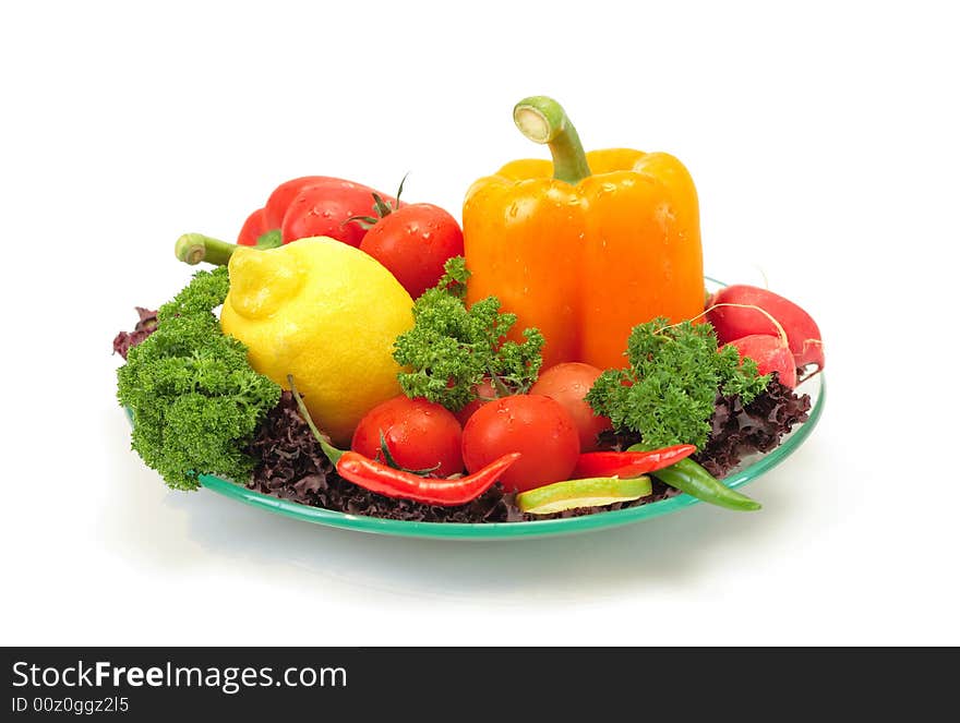 Fresh Vegetables on white background