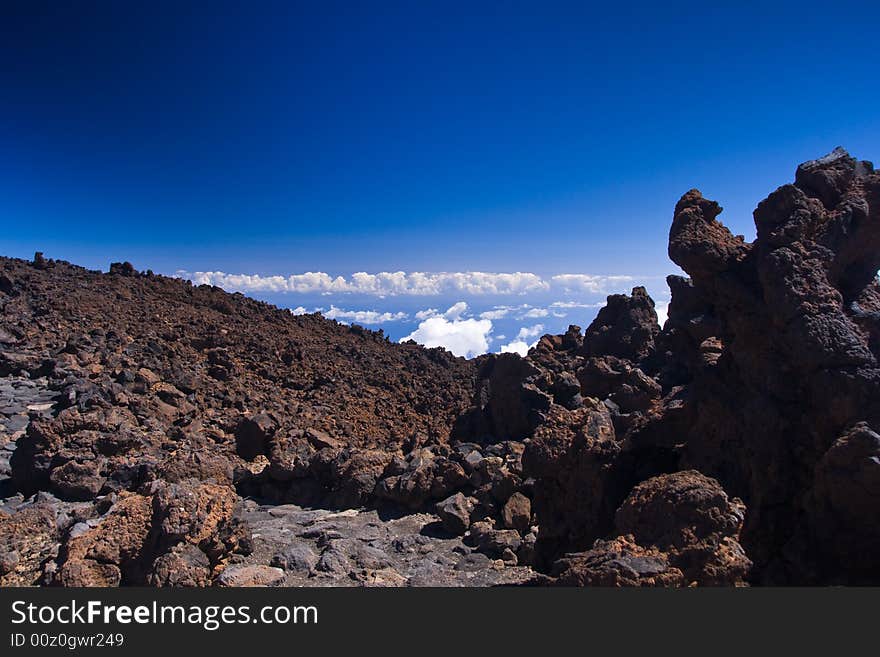 View from Pico del Teide, Tenerife 3500 m above sea level