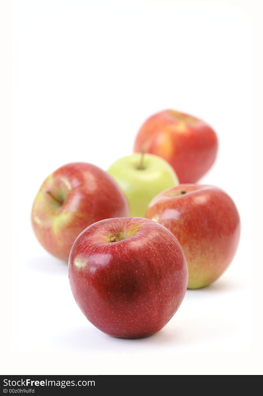 Fresh apples on white background