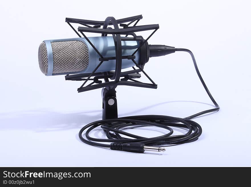 Studio microphone on a white background