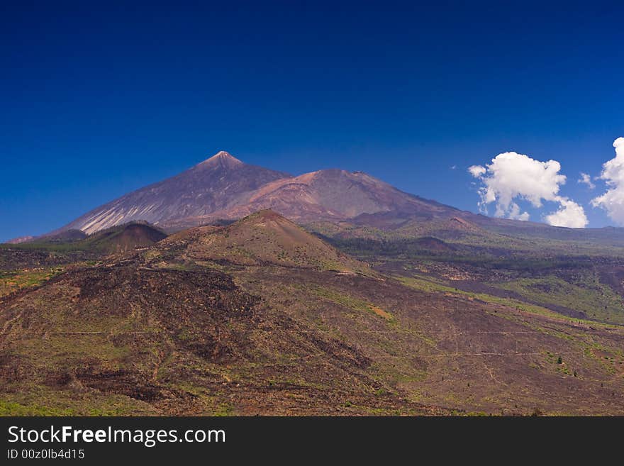View on Pico del Teide in National Park, Tenerife