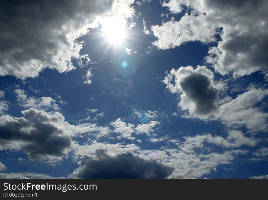 Beautifull sky with scattered clouds