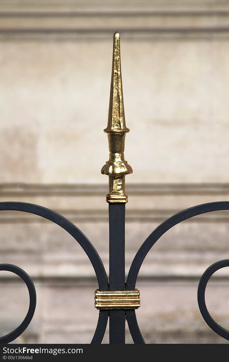 Golden Fence Spike, Architectural Detail, Paris, France. Golden Fence Spike, Architectural Detail, Paris, France