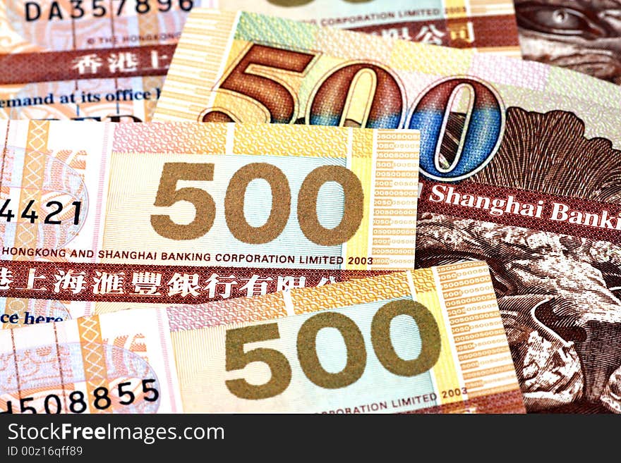 Close up of Hong Kong dollars.