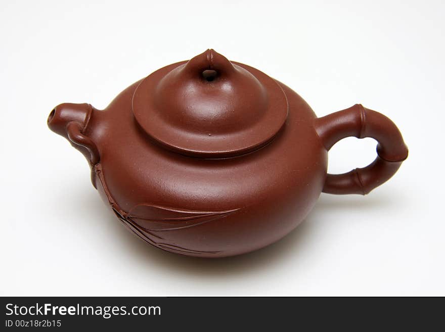 My teapot isolated on white background,also called zisha teapot in China.