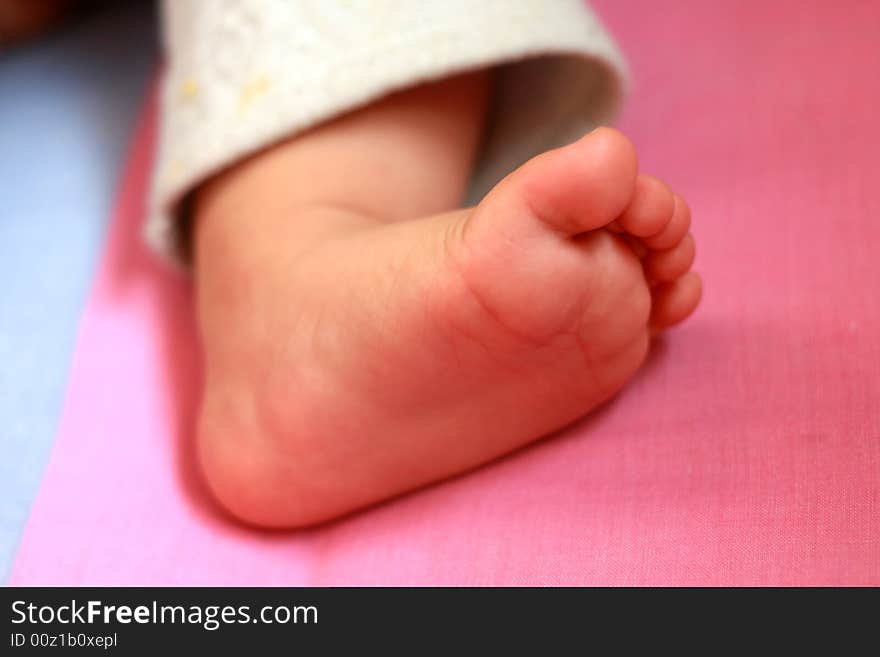 Newborn feet close-up. My baby.