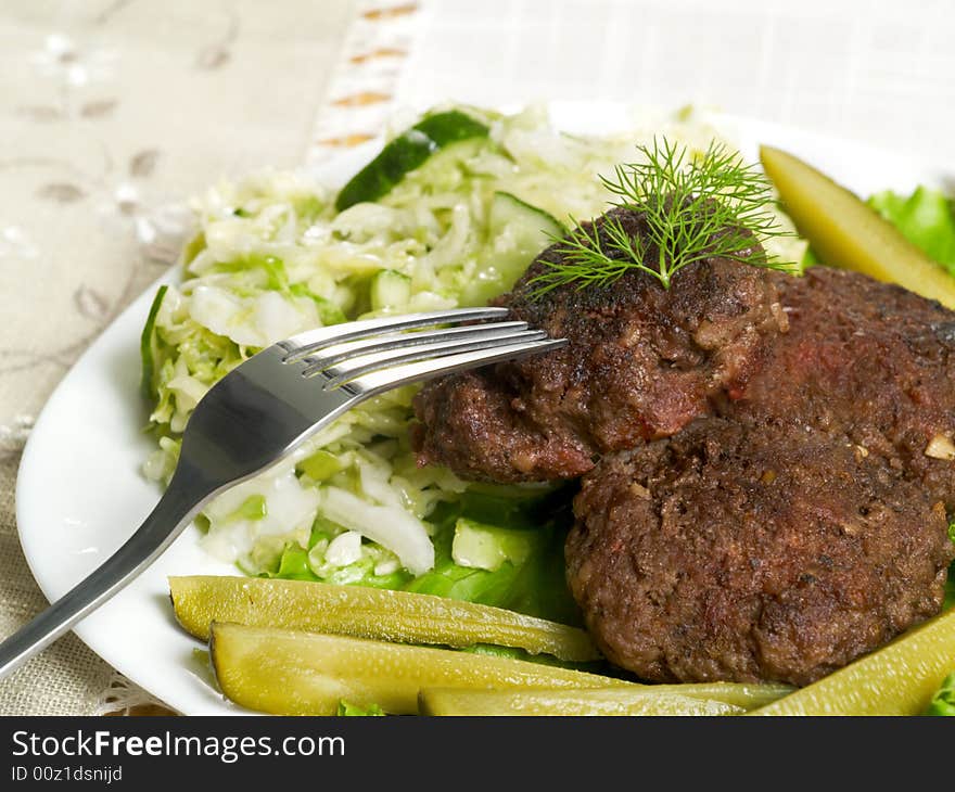 Cutlets With Salad