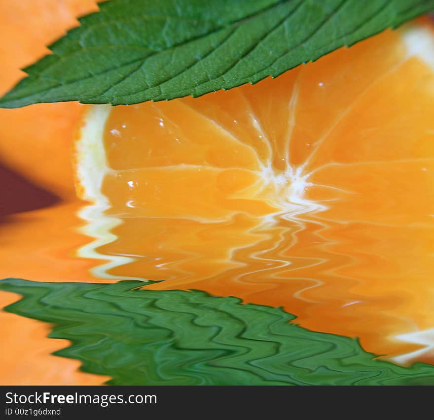 A close up of a fresh orange slice