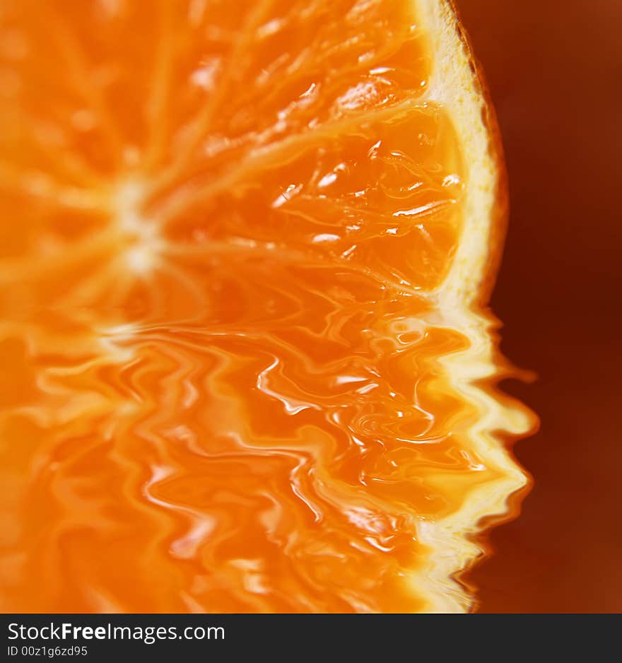 A close up of a fresh orange slice