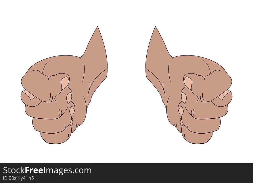 Color illustration of the rejecting gesture hand