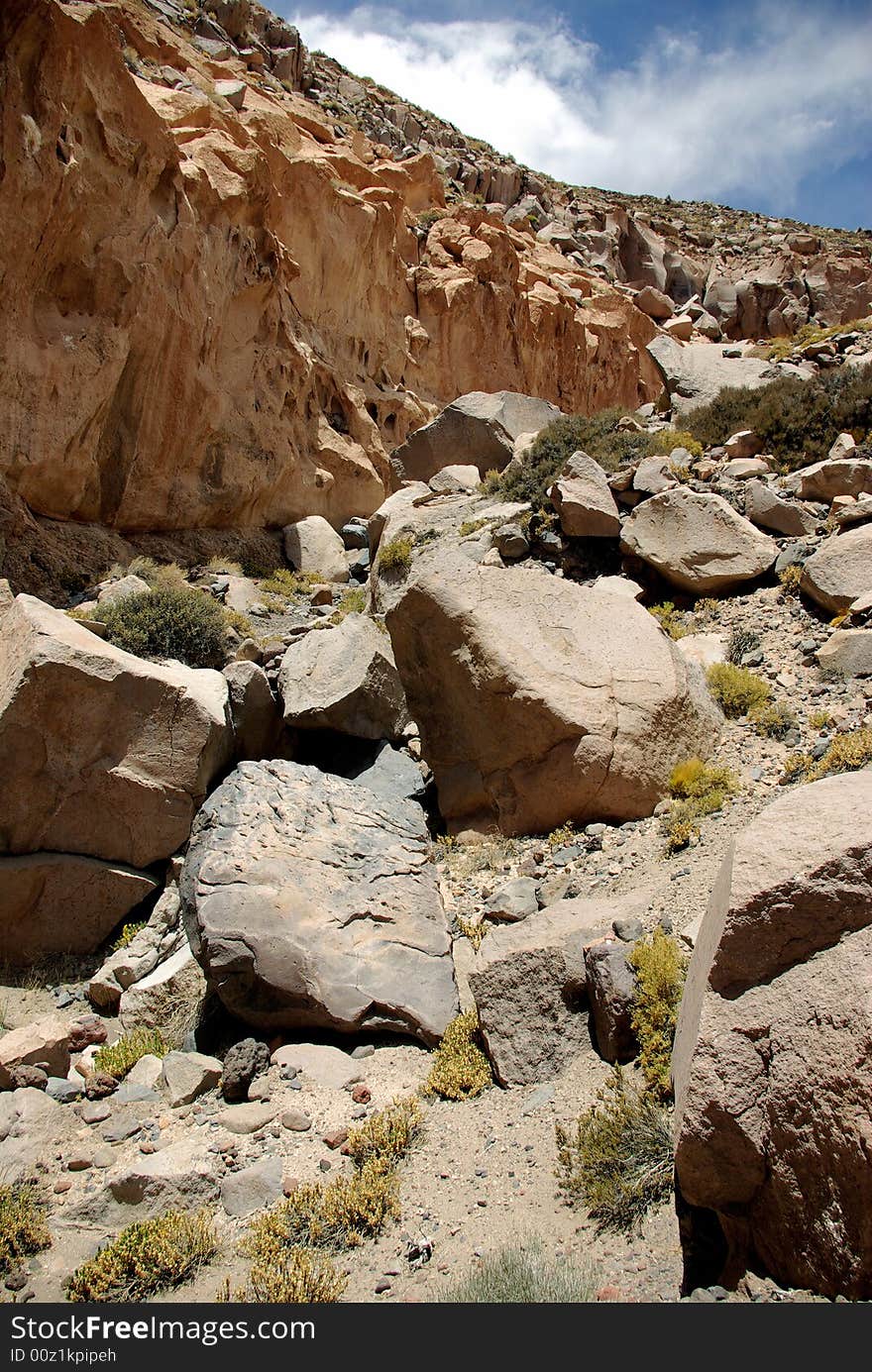 Canyon in Andes Mountains, Chile