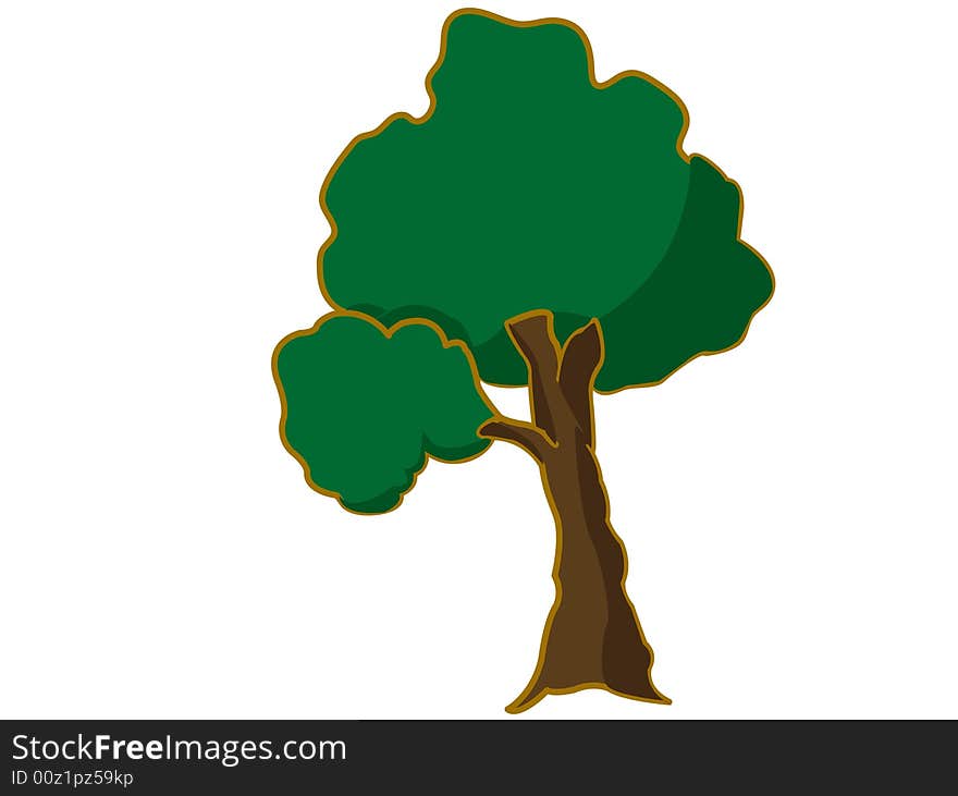 Live tree on isolated with abstract background