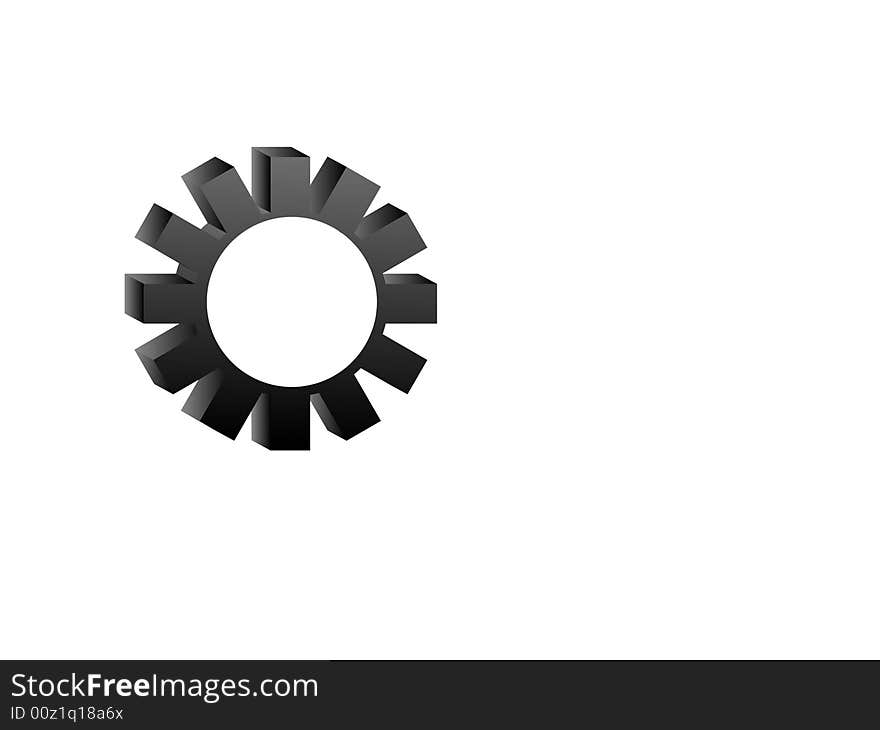 Cogwheel on isolated with abstract background