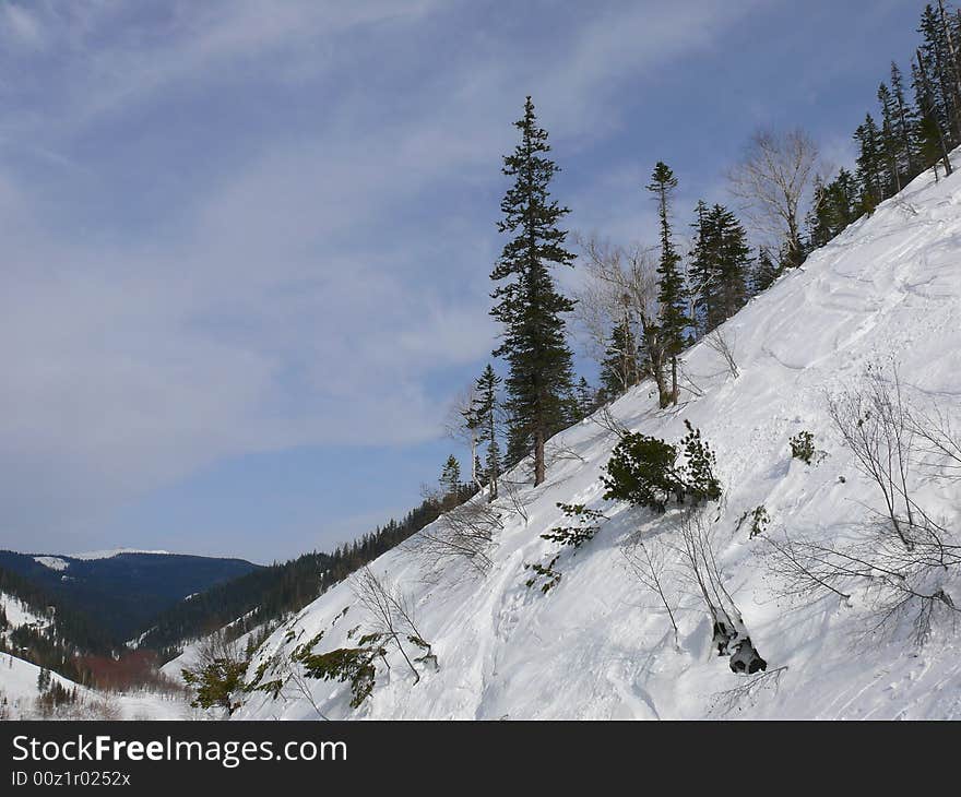 It is winter in the Far East in Russia