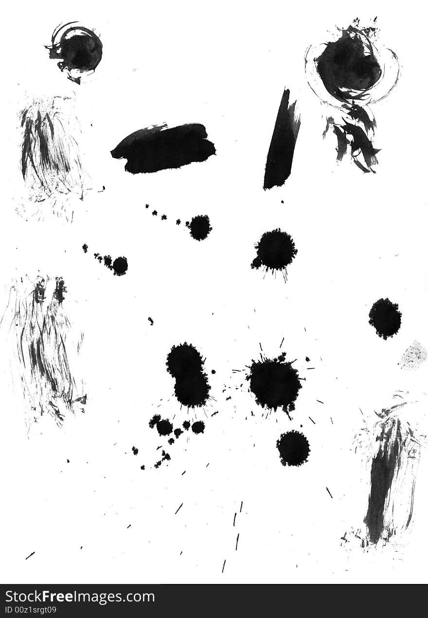 Blot ink, black on white