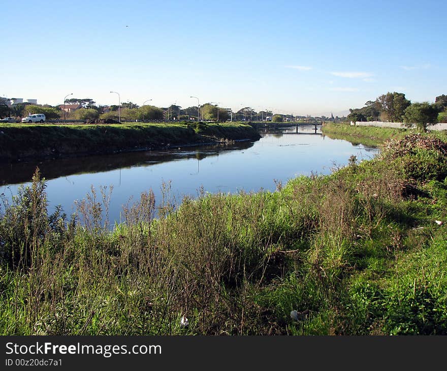 River Through Urban Setting