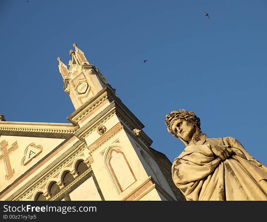 Monument of Dante Alighieri in Florence - Italy. Monument of Dante Alighieri in Florence - Italy