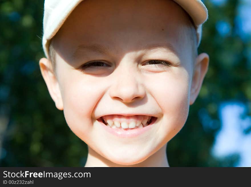 Portrait of the laughing boy. Portrait of the laughing boy