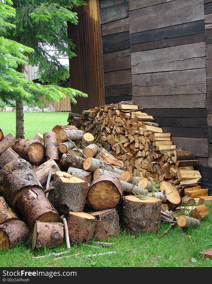 Wood store, preparing for cold days coming. Wood store, preparing for cold days coming.