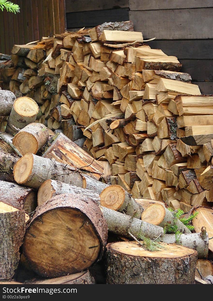 Logs, wood store