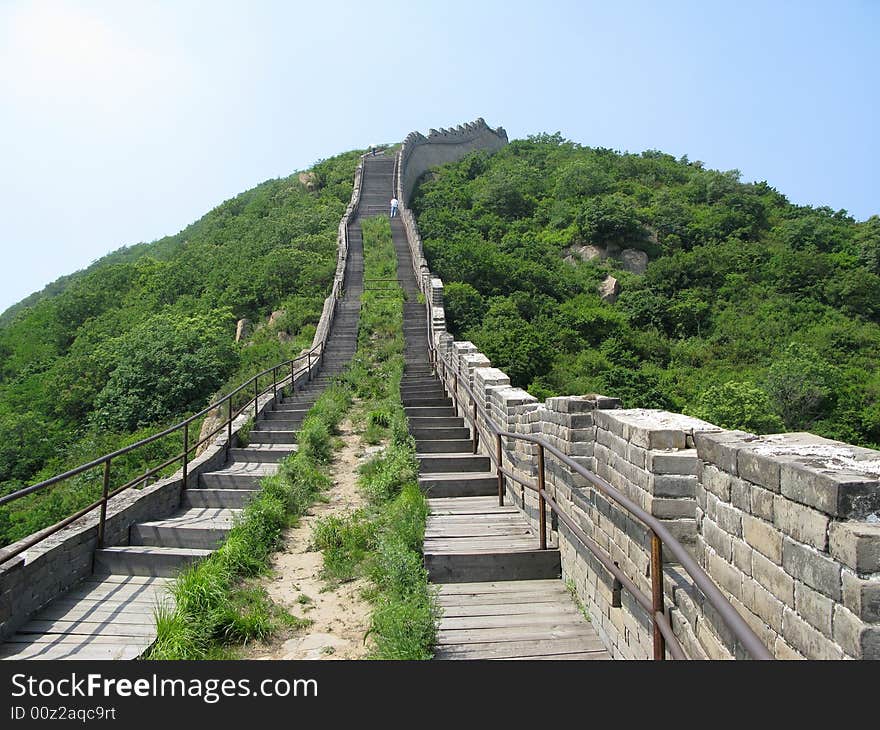 The badaling remain of the great wall in china