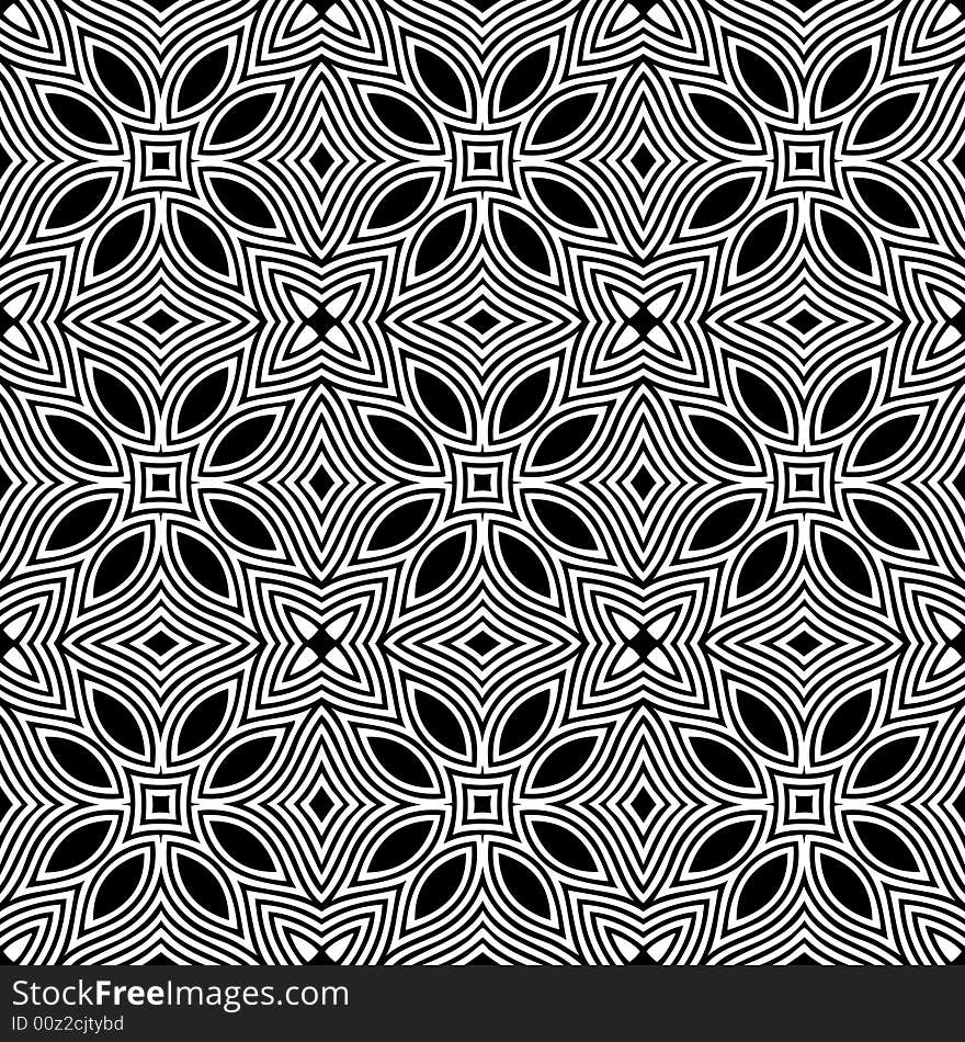 Abstract seamless black-and-white pattern - graphic illustration. Abstract seamless black-and-white pattern - graphic illustration