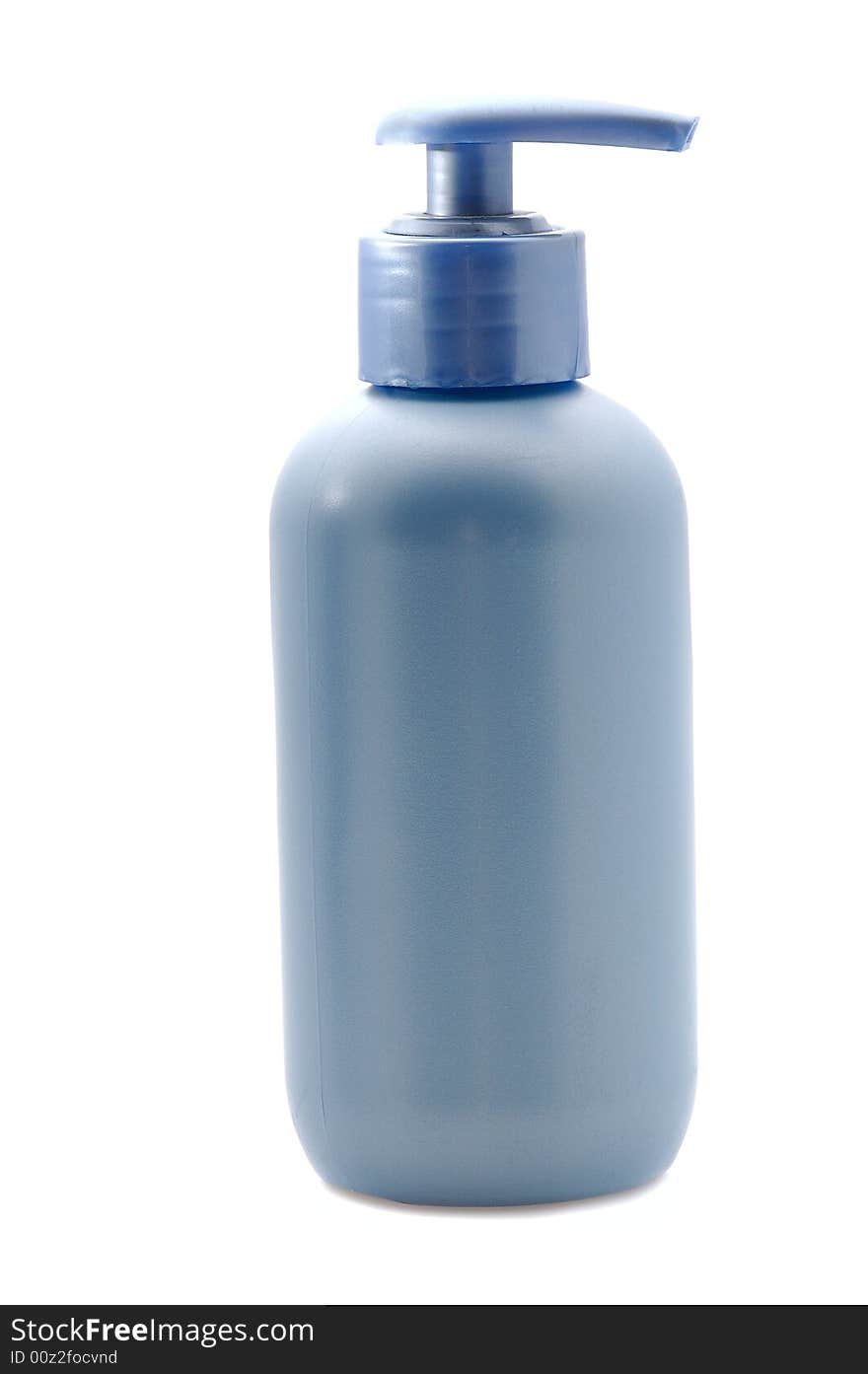 Blue blank cosmetic bottle isolated on white. Blue blank cosmetic bottle isolated on white