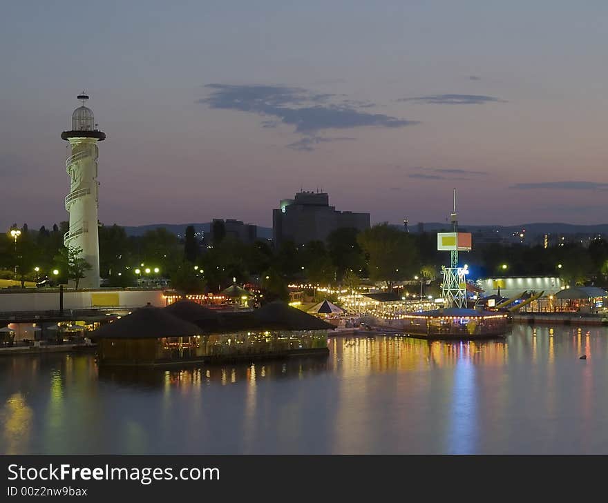 A part of Vienna near the river Danube. A part of Vienna near the river Danube