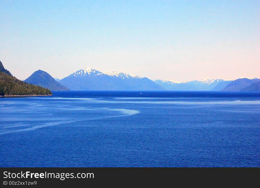 Beautiful ocean view from alaska in the morning