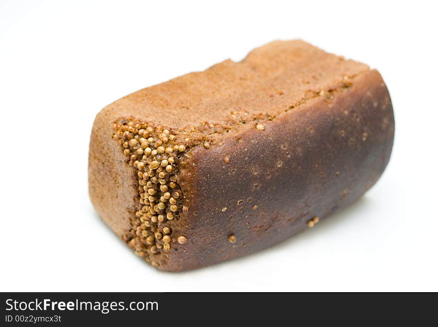 Bread with carum on white background