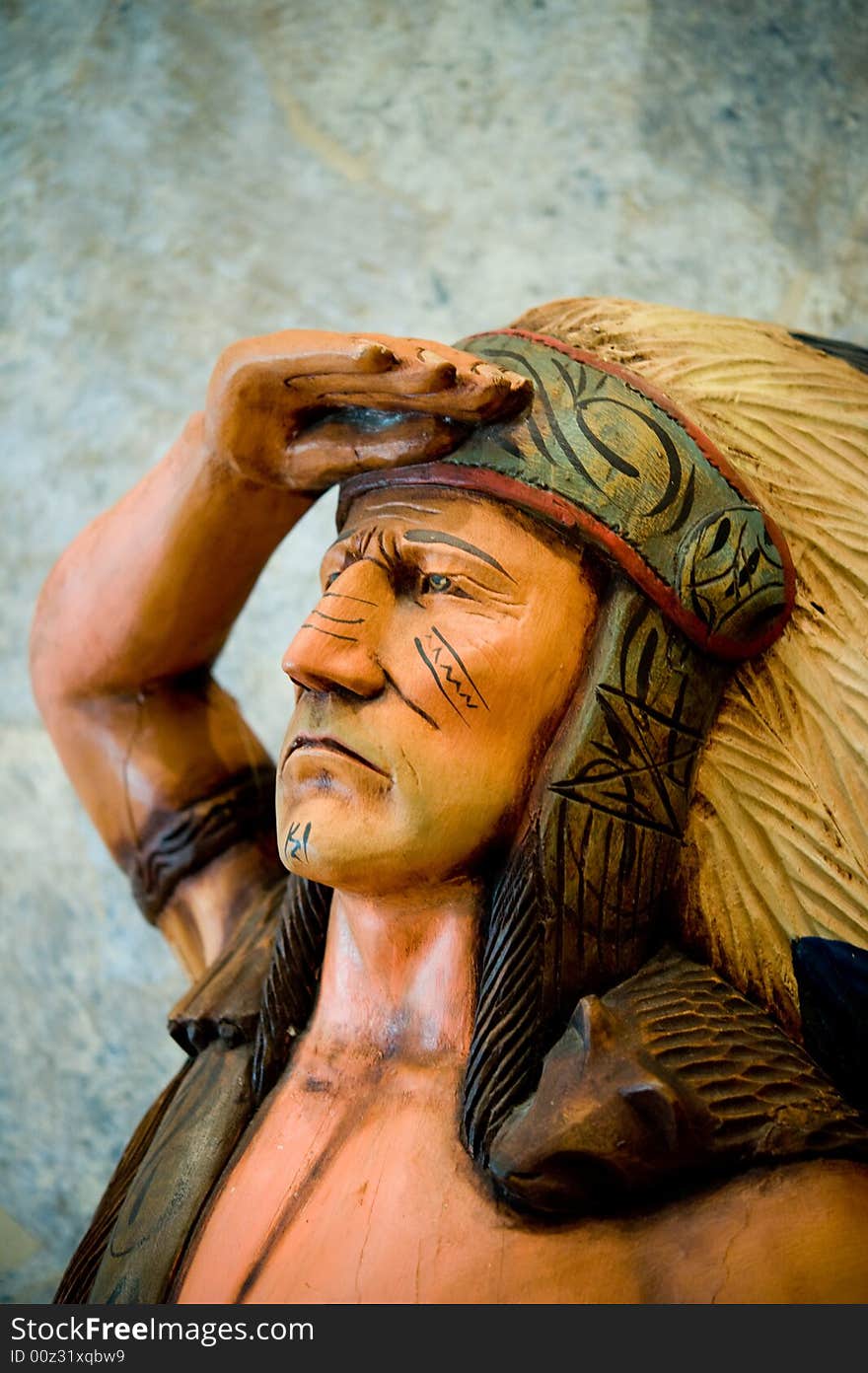 An image of a cigar Indian statue