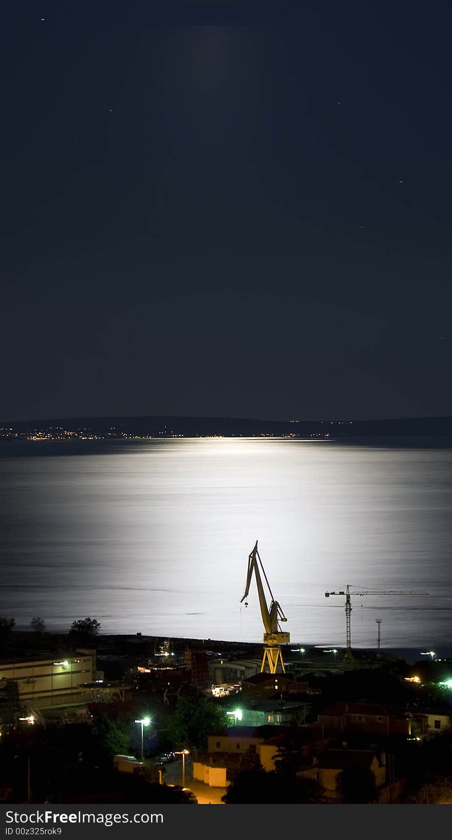 1:00 AM view of a Kvarner bay, Rijeka, Croatia. 1:00 AM view of a Kvarner bay, Rijeka, Croatia