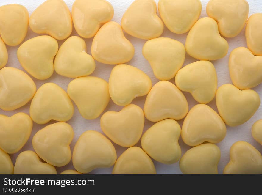 Yellow hearts background