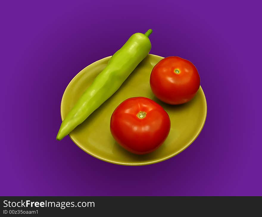 Photo of tomatoes and chili pepper