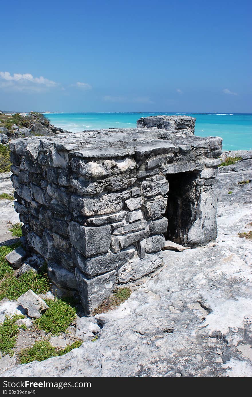 Ruins of Tulum, the only one Mayan archaeological site found by the sea (Mexico). Ruins of Tulum, the only one Mayan archaeological site found by the sea (Mexico).