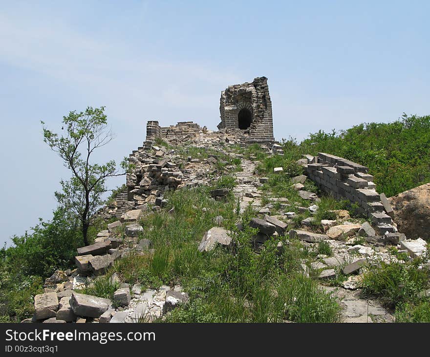 The badaling remnant greatwall in china. The badaling remnant greatwall in china