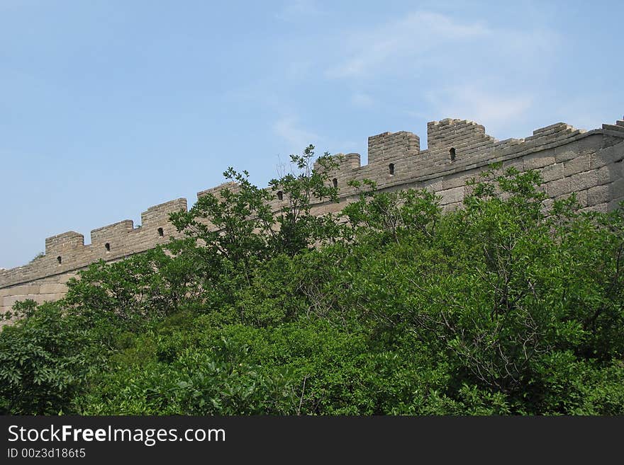 The badaling remains of the great wall in china