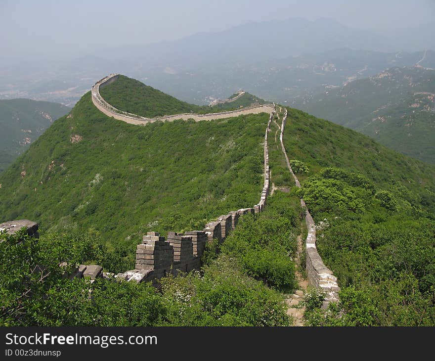 The badaling remains of the great wall in china