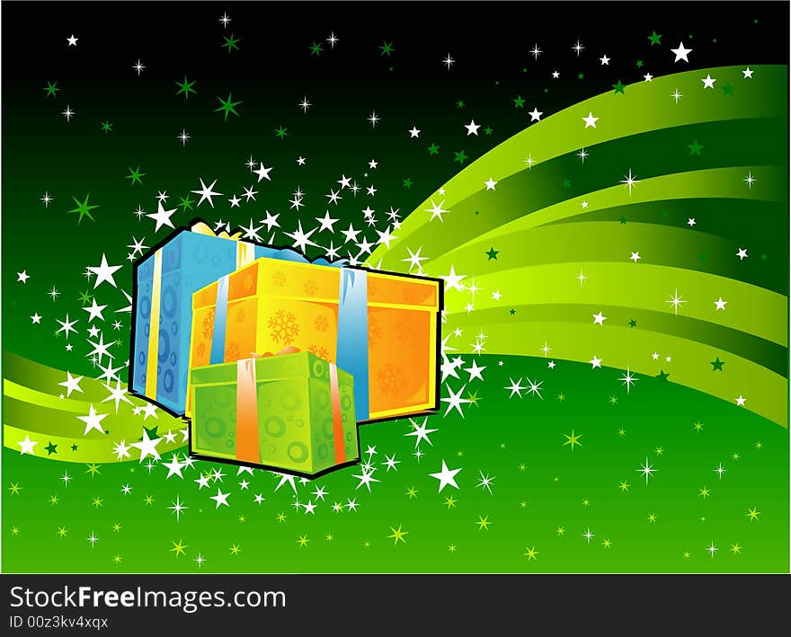 Gift Box in CHristmas Background