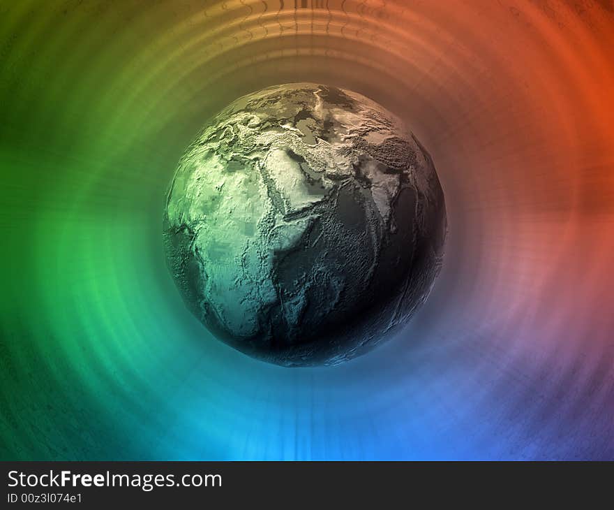 A colourful abstract background of the Earth globe. A colourful abstract background of the Earth globe