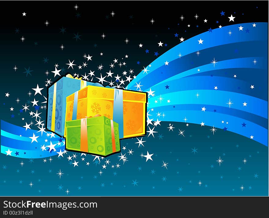 Gift Box in CHristmas Background