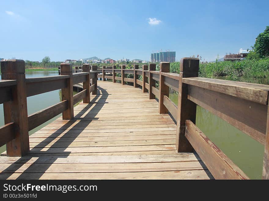 Wood Path On Water