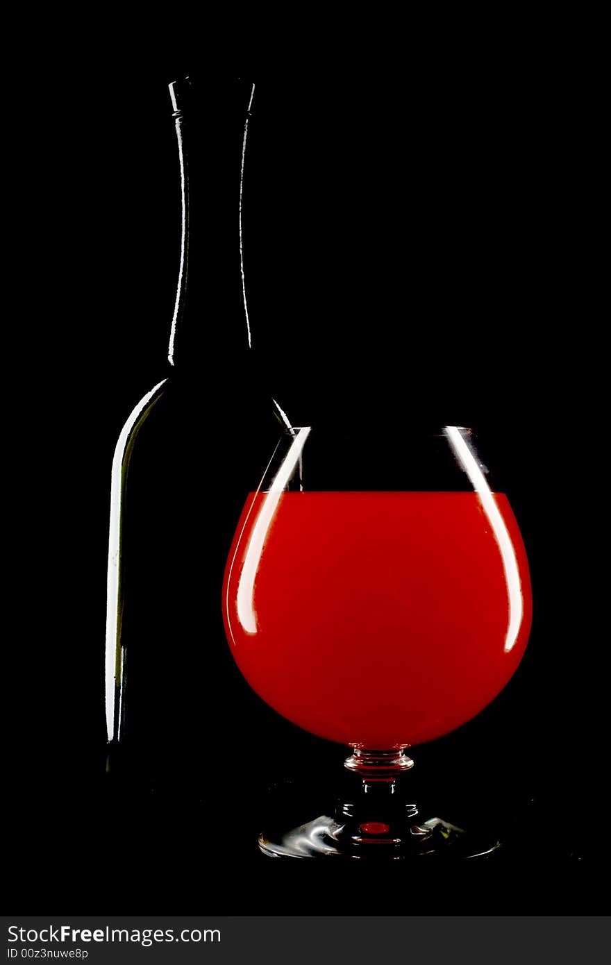 Bottle Of Wine And Wineglass