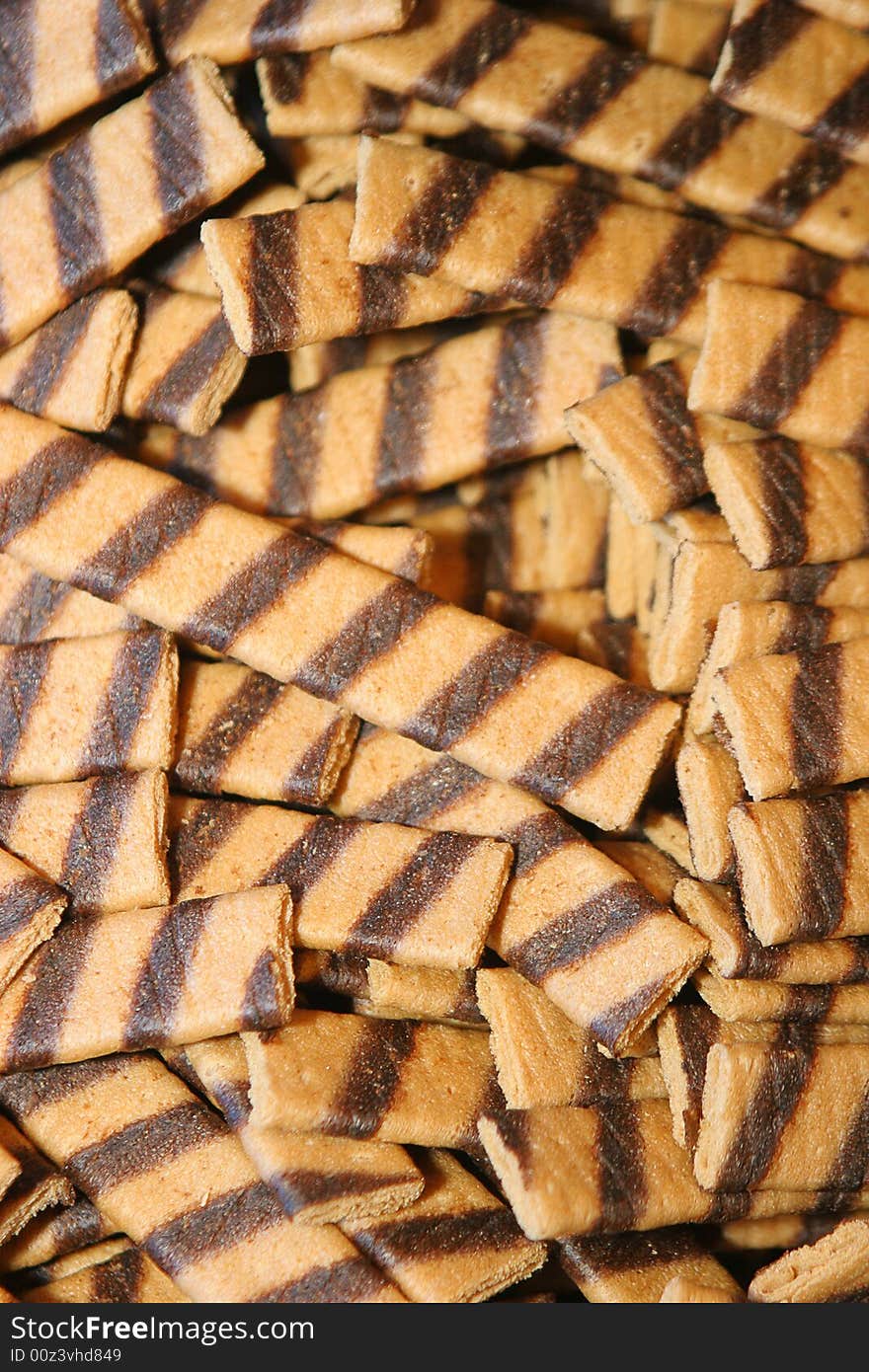 Biscuits colored for cake decoration and ice creams