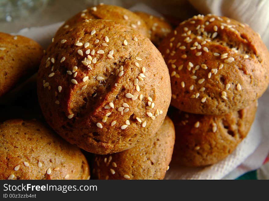 Fresh rye rolls with grains. Fresh rye rolls with grains